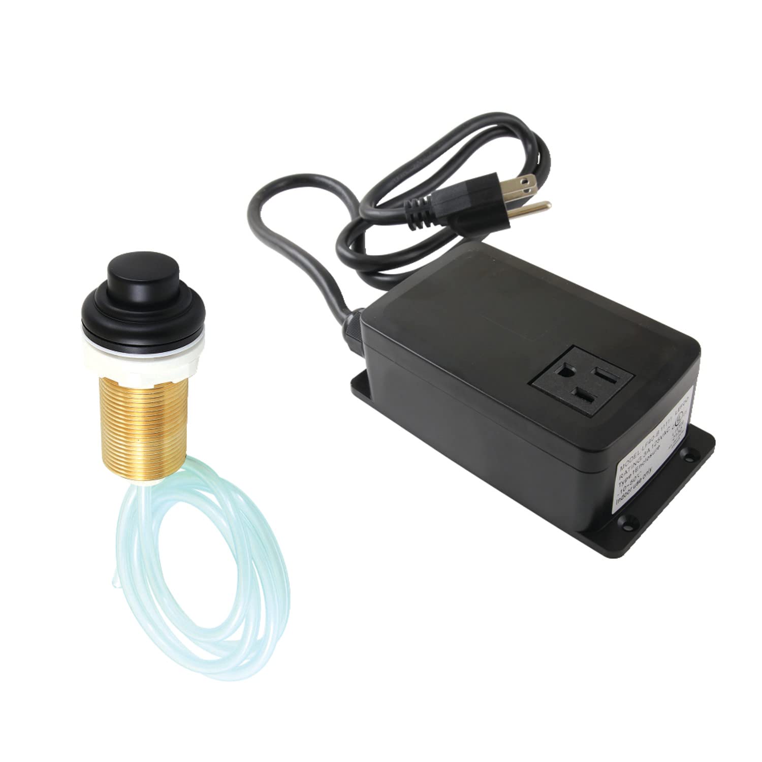 Kingston Brass KATSK210 Gourmetier Single Outlet Garbage Disposal Air Switch Kit in Matte Black - Easy Under Sink Installation for Modern Kitchens