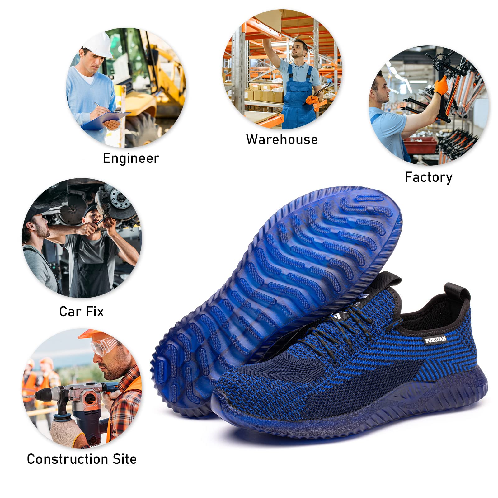 Steel Toe Shoes for Men & Women - Non-Slip Safety Work Sneakers for Warehouse, Construction & Industrial Use | Comfortable & Durable OSHA-Compliant Work Boots for Heavy Duty Jobs