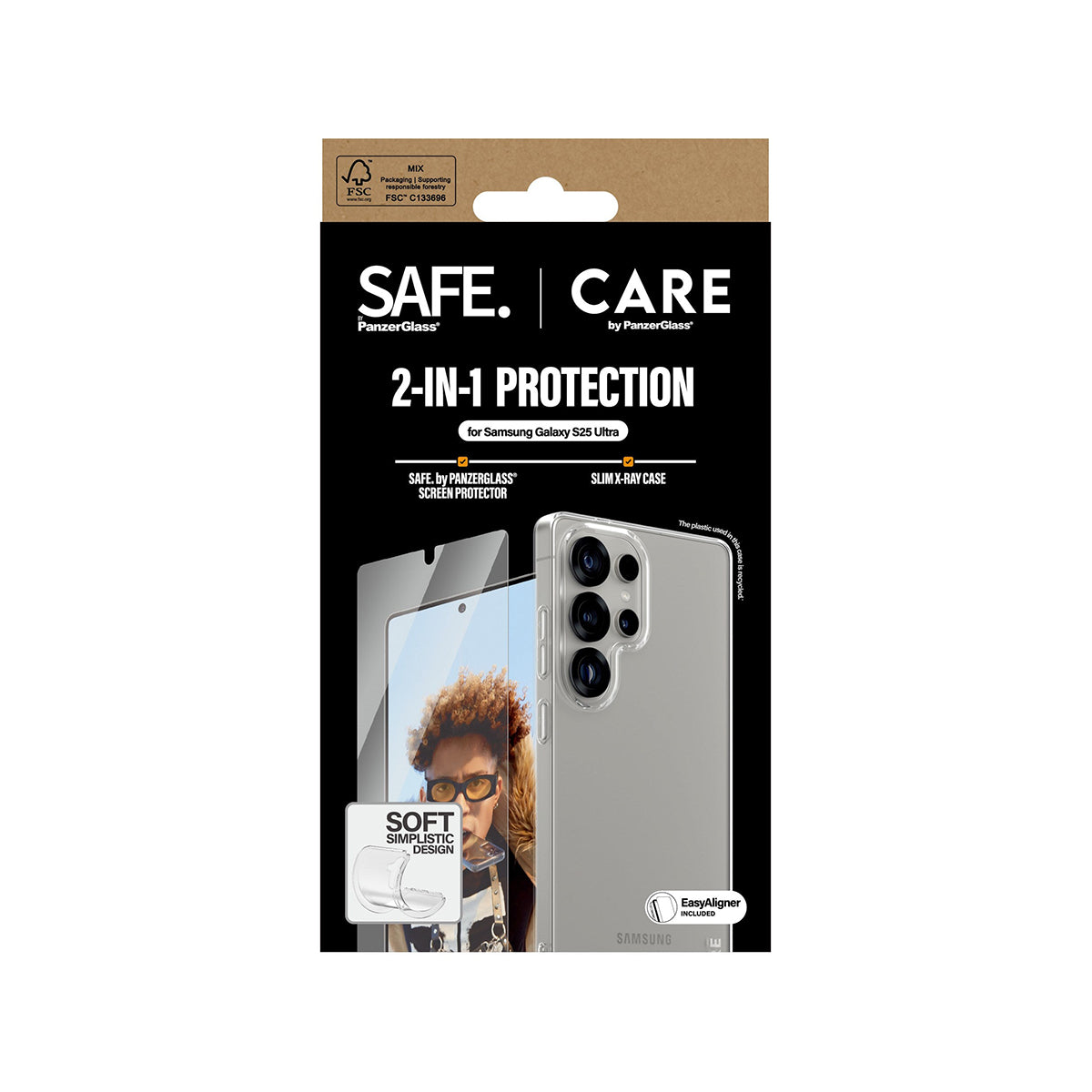 Panzer Fashion 2 in 1 Phone Case & Screen Protector Bundle for Samsung Galaxy S25 Ultra - Shockproof Protective Cover with Tempered Glass - Perfect for Work, Travel and Outdoor Activities