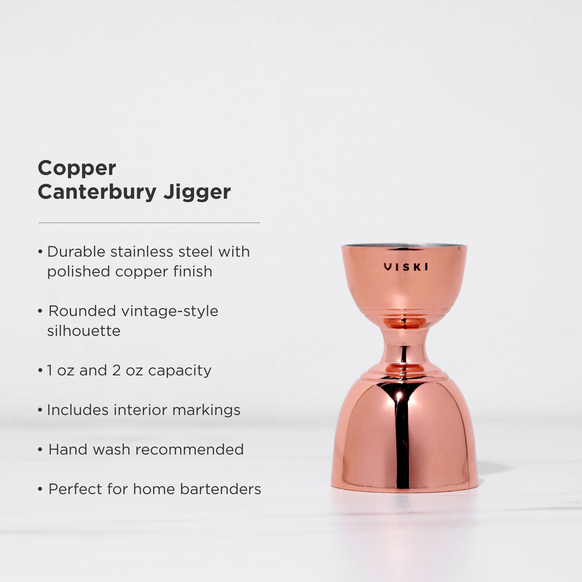 Summit Professional Canterbury Jigger - Premium Stainless Steel Bar Measuring Tool for Cocktails, Bartending & Mixology - Perfect for Home Bars, Cocktail Parties & Professional Bartenders