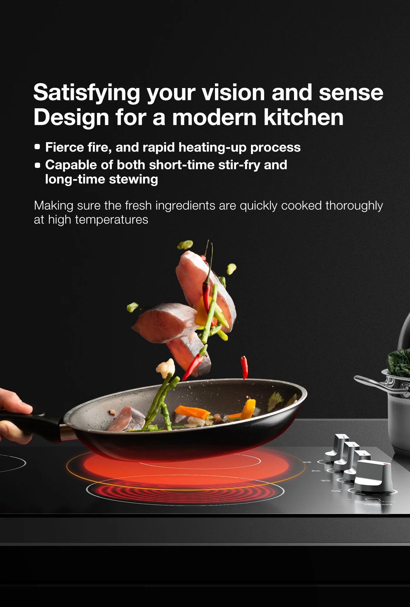ROBAM 30-Inch Electric Ceramic Glass Cooktop with 4 Burners - Fast Heating, Easy Cleaning for Modern Kitchens | Perfect for Home Cooking, Baking & Entertaining
