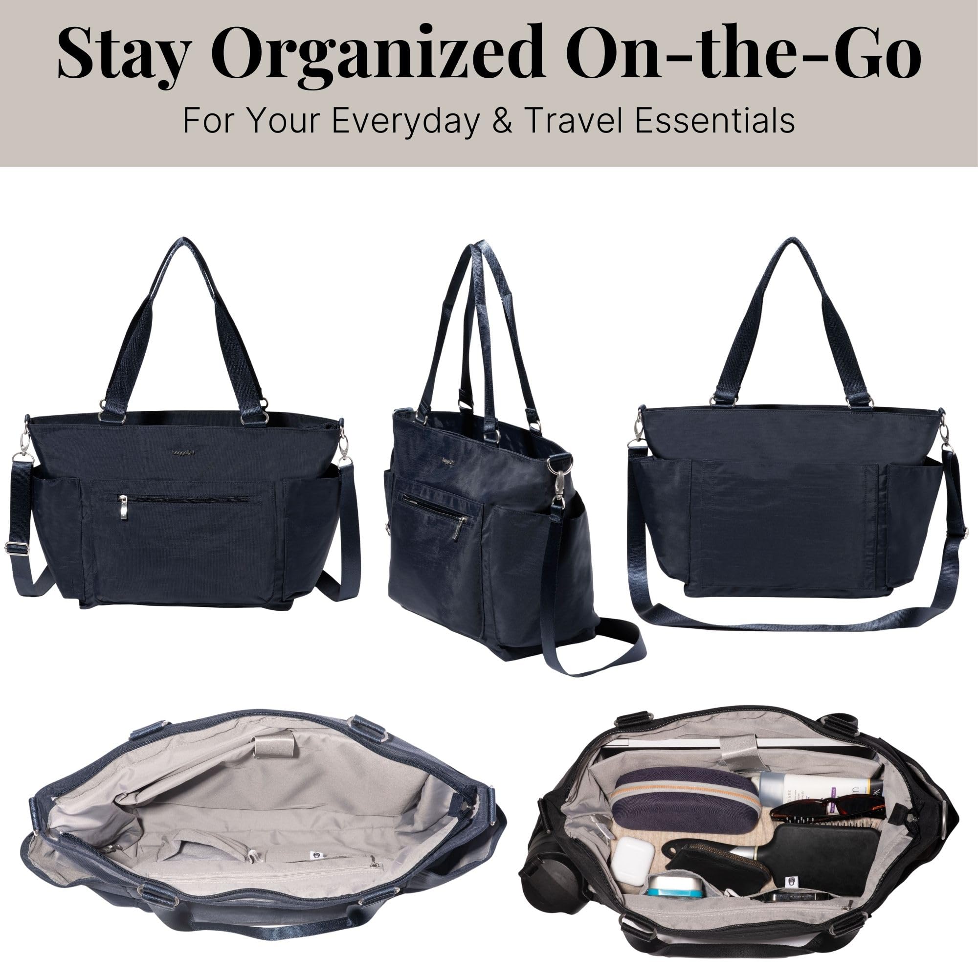 Baggallini Modern Avenue Tote Bag - Stylish & Spacious Women's Work Tote for Office, Travel & Everyday Use