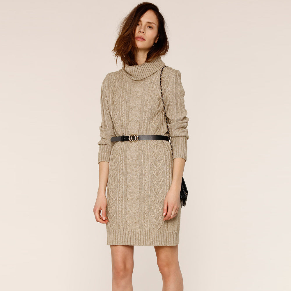 Penelope Dress in Wheat Color - Elegant Women's Flowy Midi Dress for Casual Wear, Date Night & Summer Outfits