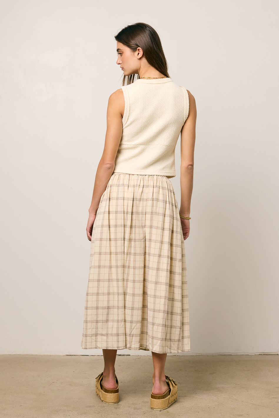 Griffin Knit Tank Top for Women - Soft Cream Ribbed Sleeveless Shirt | Perfect for Summer, Beach, and Casual Outfits
