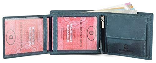 Premium Men's Genuine Leather Wallet (Blue) - RFID Blocking Bifold Wallet for Travel & Everyday Use - Durable Slim Wallet with Multiple Card Slots & Cash Pocket - Perfect Gift for Men