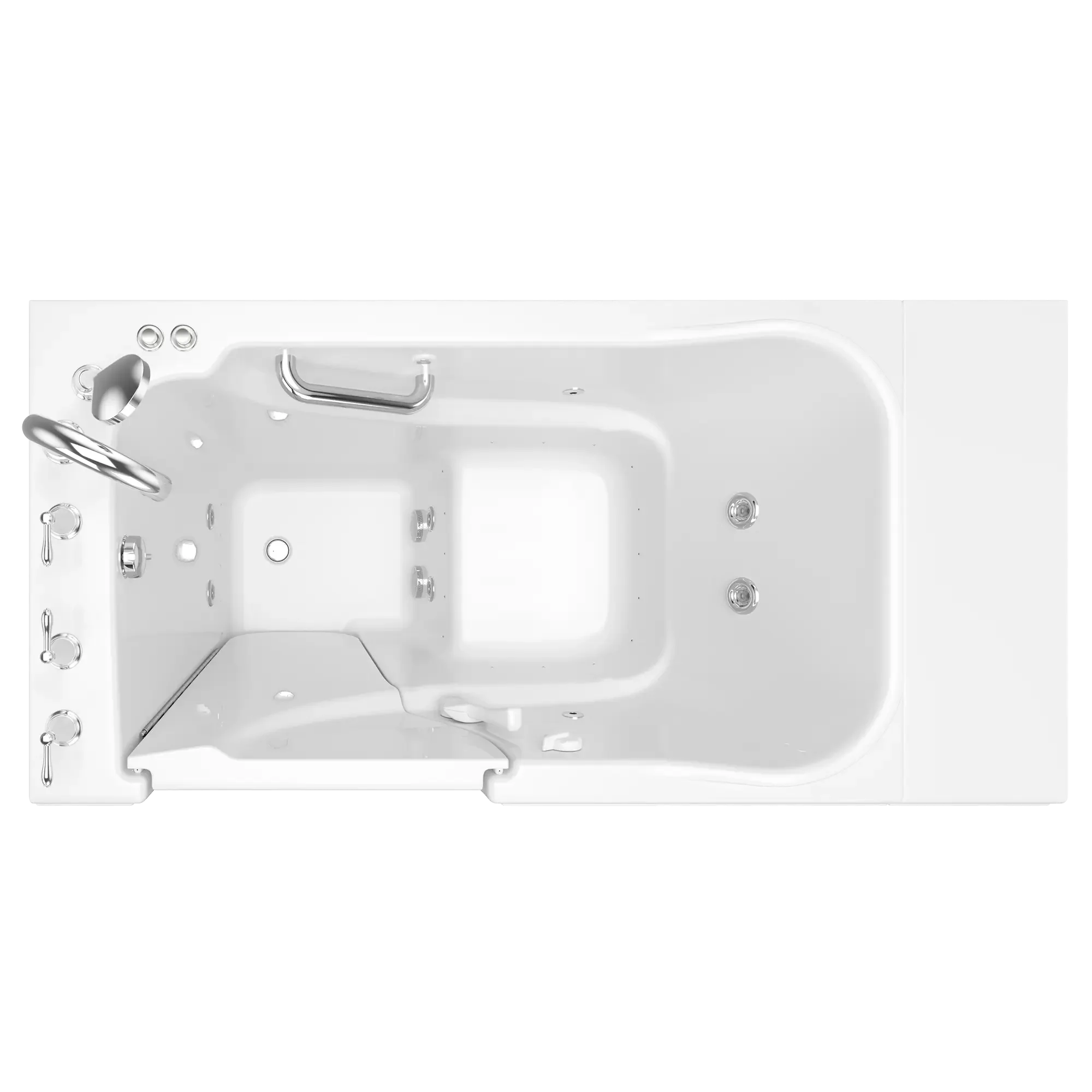 30x52 Inch Gelcoat Walk-In Bathtub with Air Spa & Whirlpool Massage System - Left Hand Drain | Non-Slip Design for Elderly & Handicap Accessible | Perfect for Relaxation & Hydrotherapy at Home