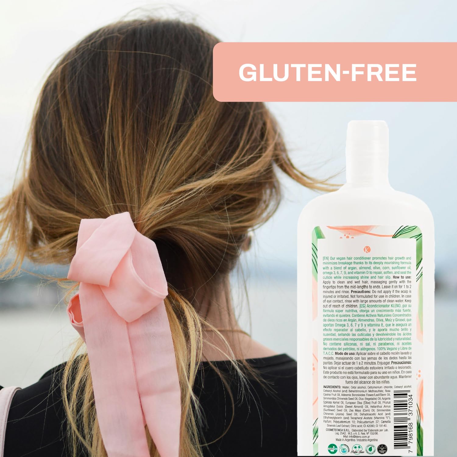 Biokleno Vegan Hair Conditioner with Green Tea Extract & Essential Oils - Omega 3,6,7,9 for Hair Repair & Nourishment - Paraben Free, Gluten Free - 14.2 fl oz - Perfect for Dry, Damaged Hair & Daily Hydration