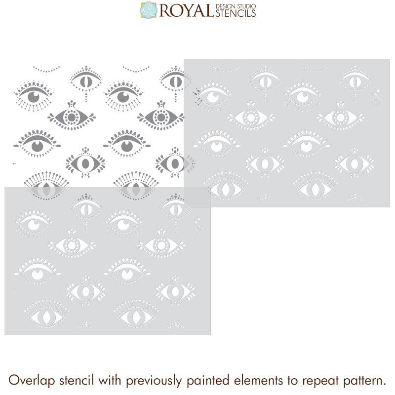 Protective Eyes Wall Stencil - DIY Home Decor Stencils for Creative Painting - Perfect for Bedroom, Nursery, and Living Room Wall Art Projects