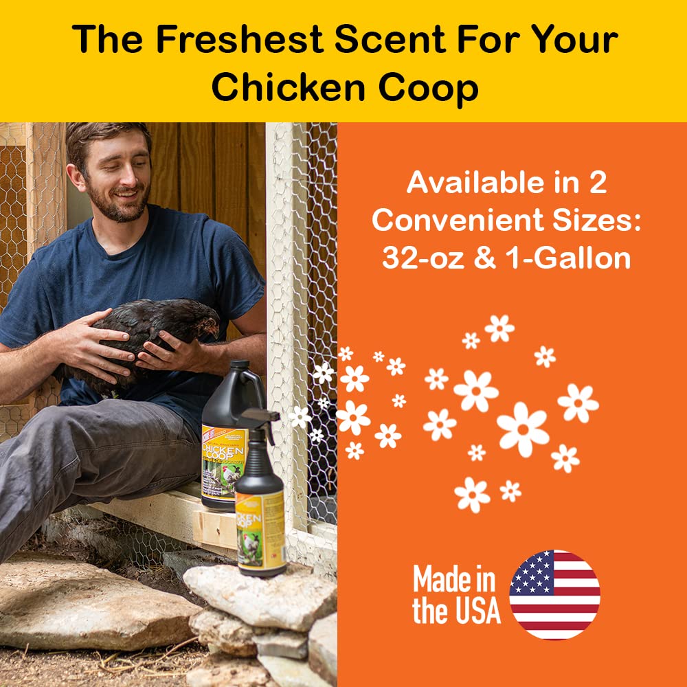MICROBE-LIFT Chicken Coop Cleaner & Odor Eliminator - Safe, Concentrated Formula for All Surfaces | Converts Chicken Waste to Fertilizer & Reduces Ammonia | 1 Gallon | Ideal for Poultry Farms, Backyard Coops & Organic Gardening