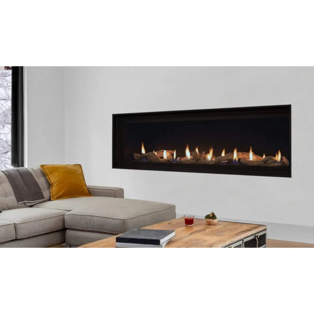 60 Inch Linear Contemporary Direct Vent Natural Gas Fireplace - DRL4060 | Modern Home Heating Solution for Living Rooms & Patios