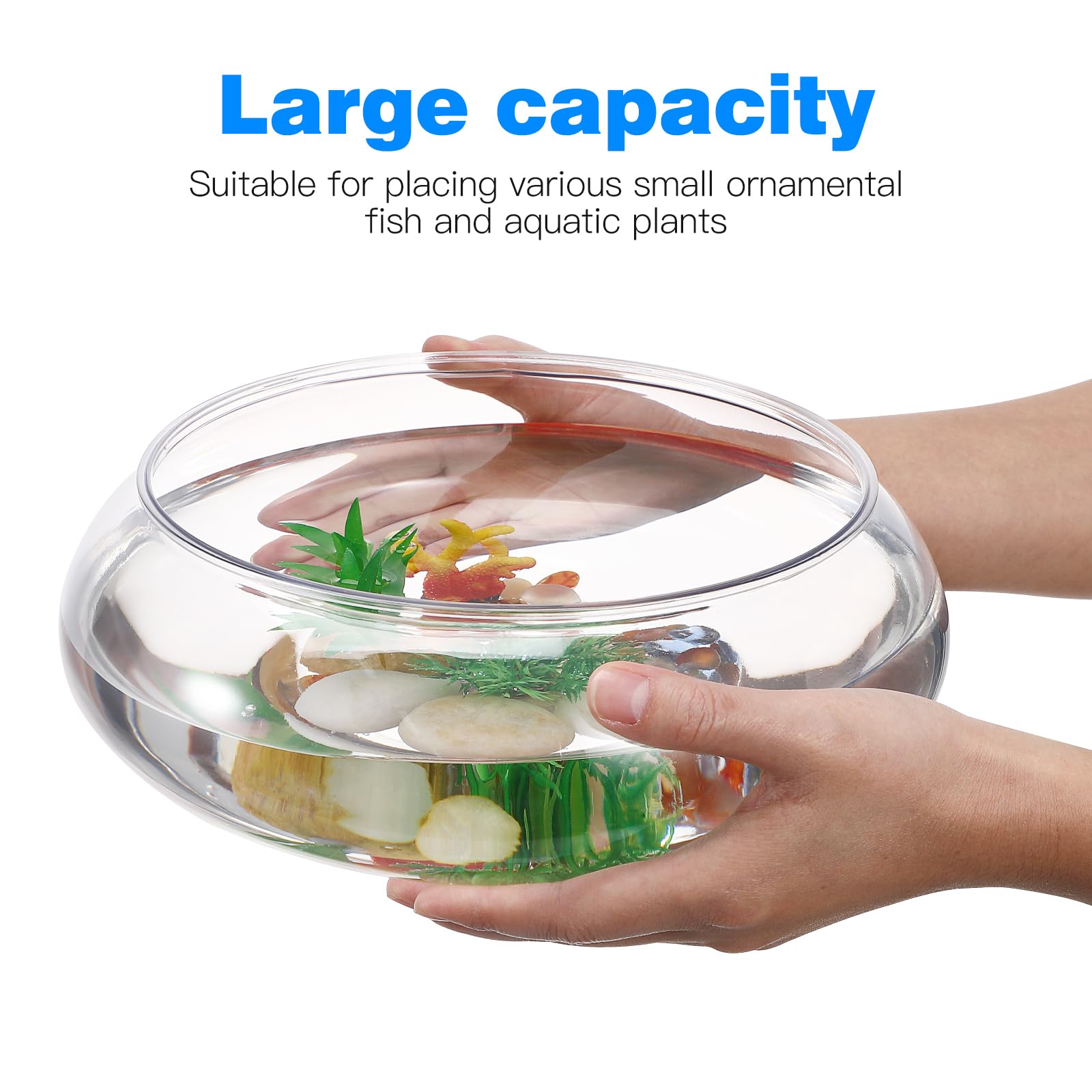 Clear Glass Fish Bowl Vase - 2800ML Round Bubble Bowl for Aquatic Plants, Terrarium, Hydroponic Planter & Wedding Centerpiece | Perfect for Home Decor, Office Desk & Event Tabletop Displays