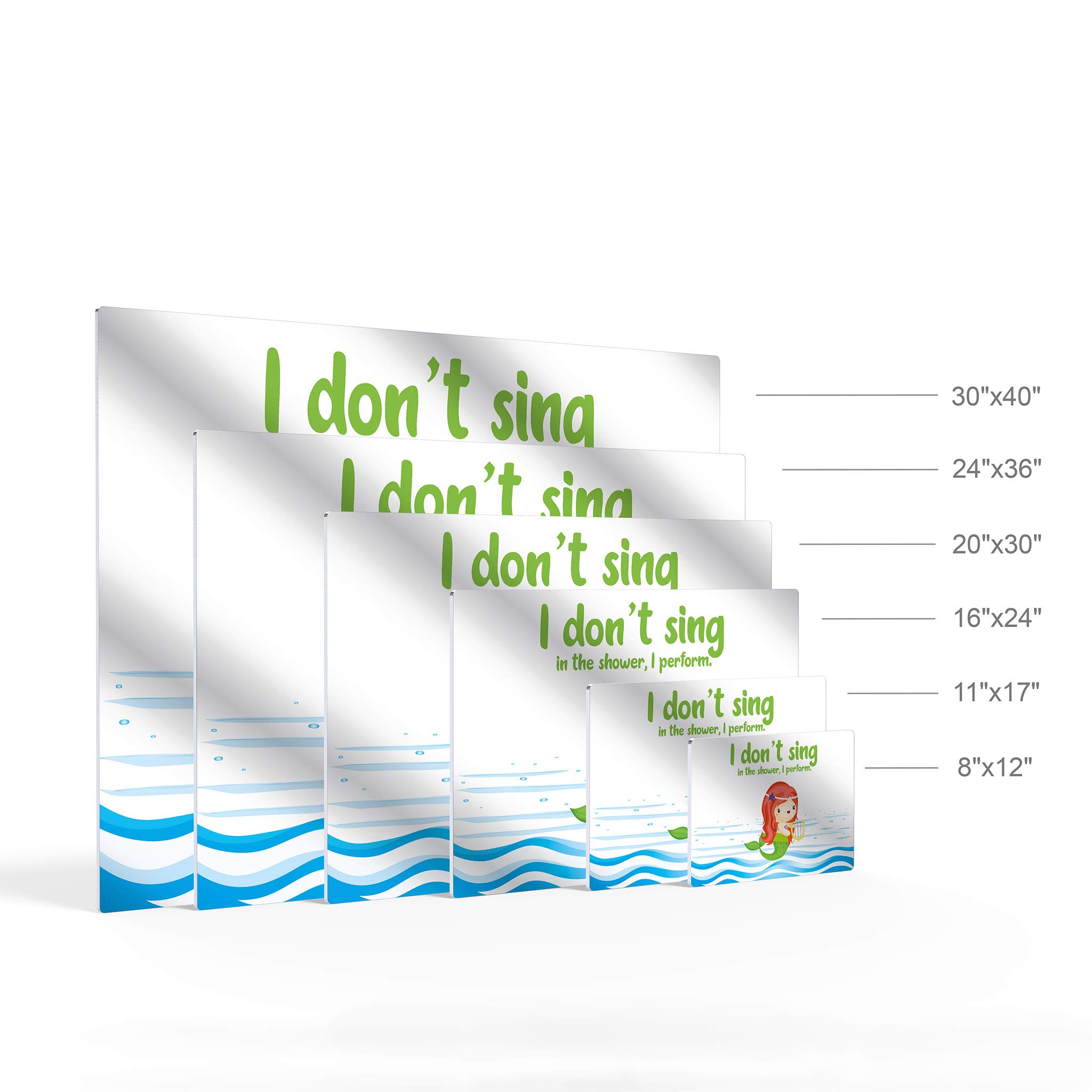 Funny Bathroom Sign - 'I Don't Sing in The Shower I Perform' Metal Wall Art | Smile Art Design | Kids Bathroom Decor, Nursery Wall Art | Ready to Hang 20x30 | Made in USA | Perfect for Bathroom, Nursery & Home Decoration