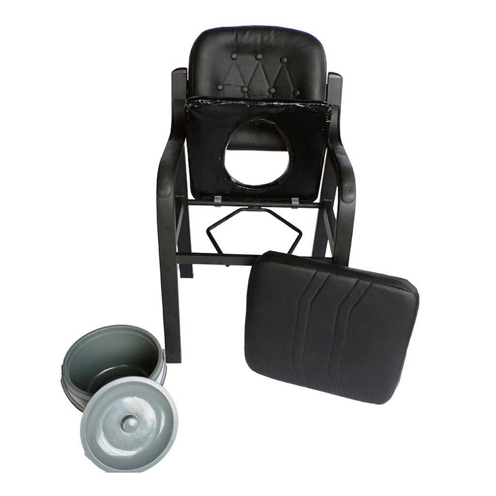 3-in-1 Adjustable Height Handicap Toilet Seat with Padded Cushion - Shower Chair & Bedside Commode for Elderly, Disabled & Pregnant Women - Non-Slip Bath Stool with Removable Bucket & Lid for Safe Bathroom Use