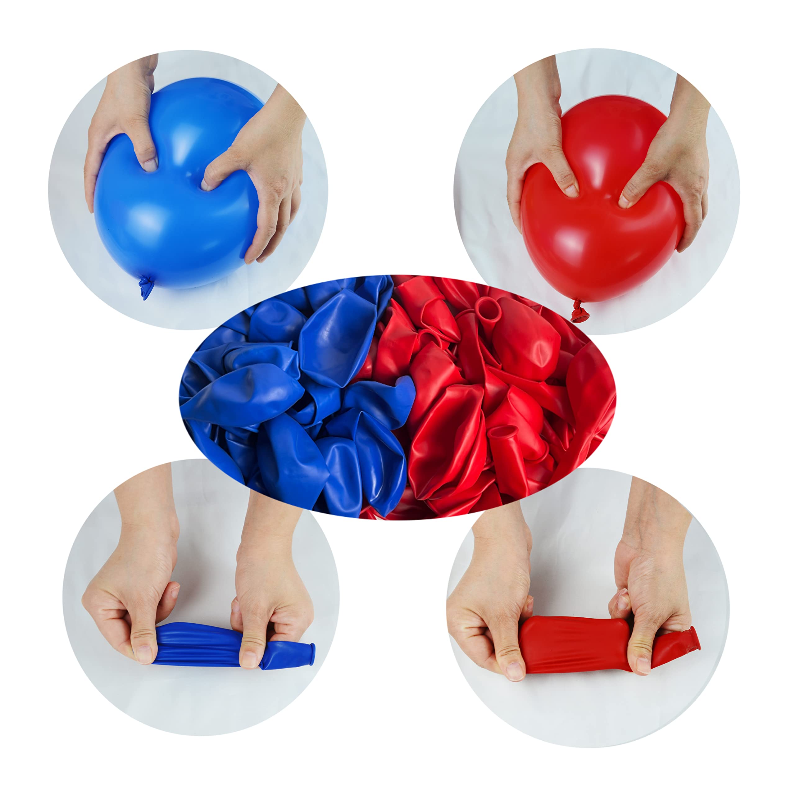 200pcs Red & Royal Blue Balloons for Birthday, Wedding, Baby Shower Decorations - Premium Latex Party Balloons for Indoor & Outdoor Events - Perfect for Themed Parties, Graduations, and Celebrations