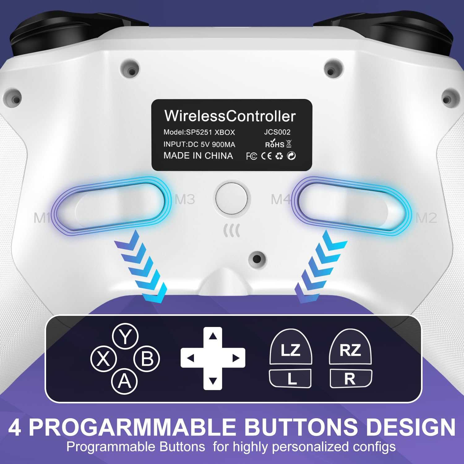 Wireless Xbox One Controller with RGB LED Light - Compatible with Xbox One, Xbox Series X/S, Xbox One X/S - Includes 2.4G Wireless Adapter & 3.5mm Audio Jack - Perfect for Gaming, Streaming & Multiplayer Sessions