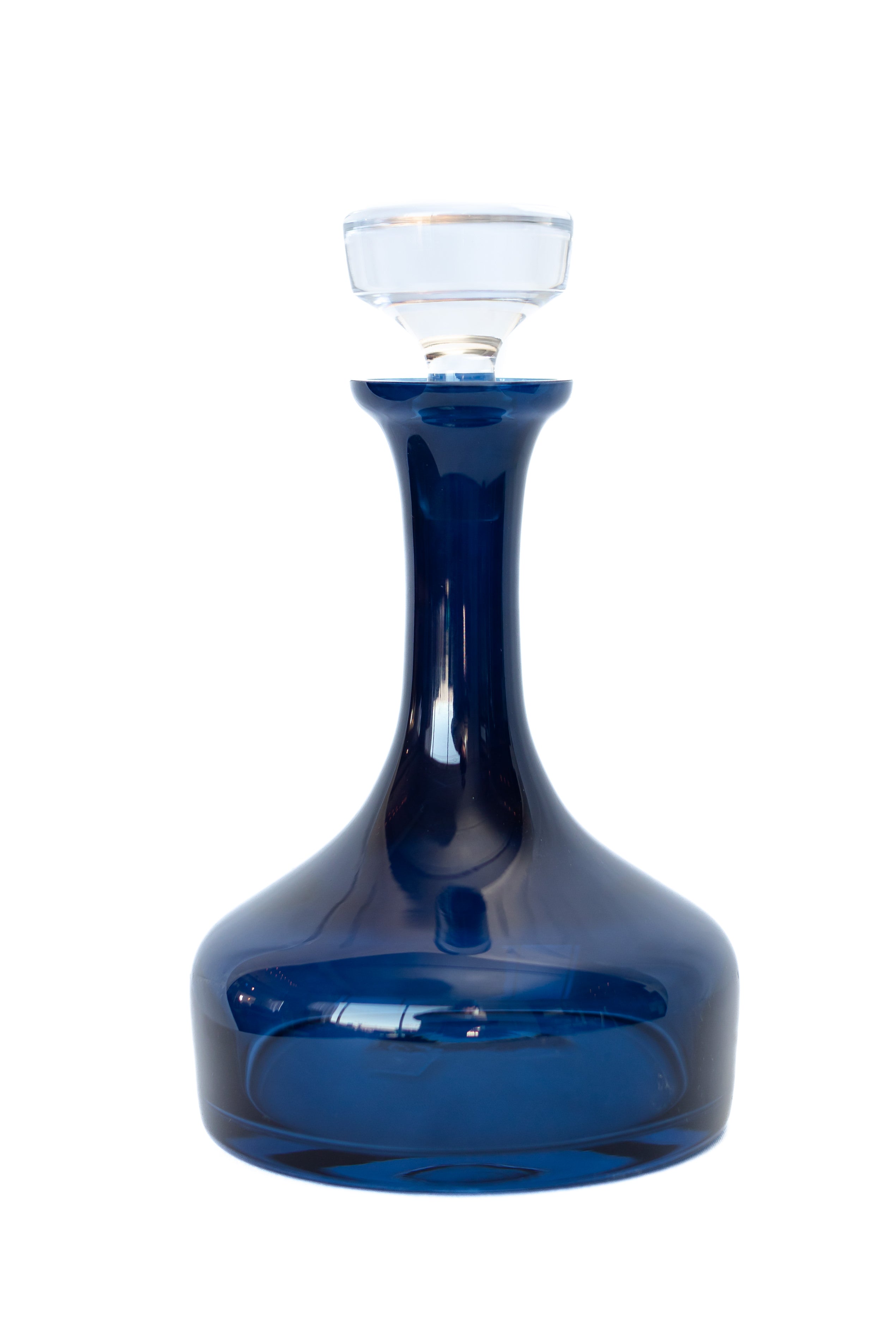 Elegant Estelle Colored Glass Decanter Set - Premium Midnight Blue Wine Decanter for Home Bar, Dinner Parties & Gift Giving
