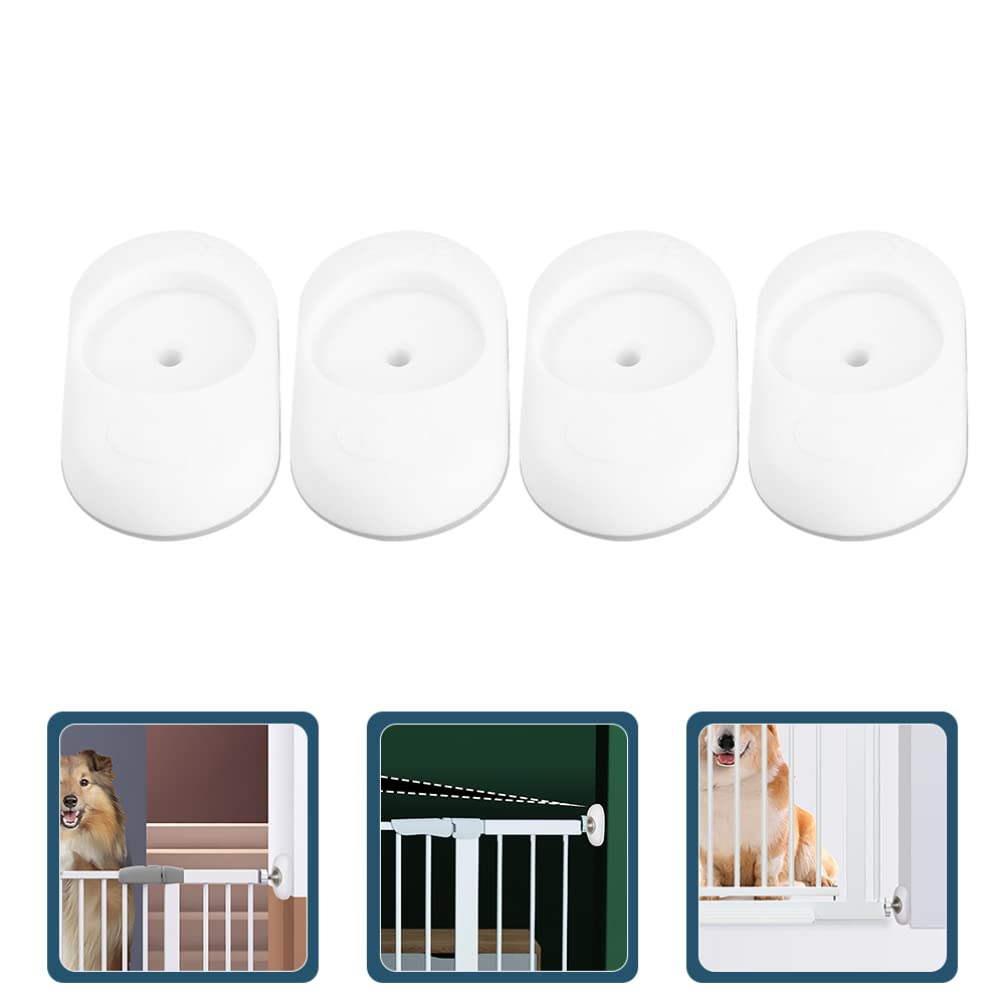4-Pack Baby Gate Wall Protectors - Safety Bumpers for Doorways, Door Frames & Baseboards - Pet-Proof White Wall Cups - Perfect for Childproofing & Dog Safety at Home