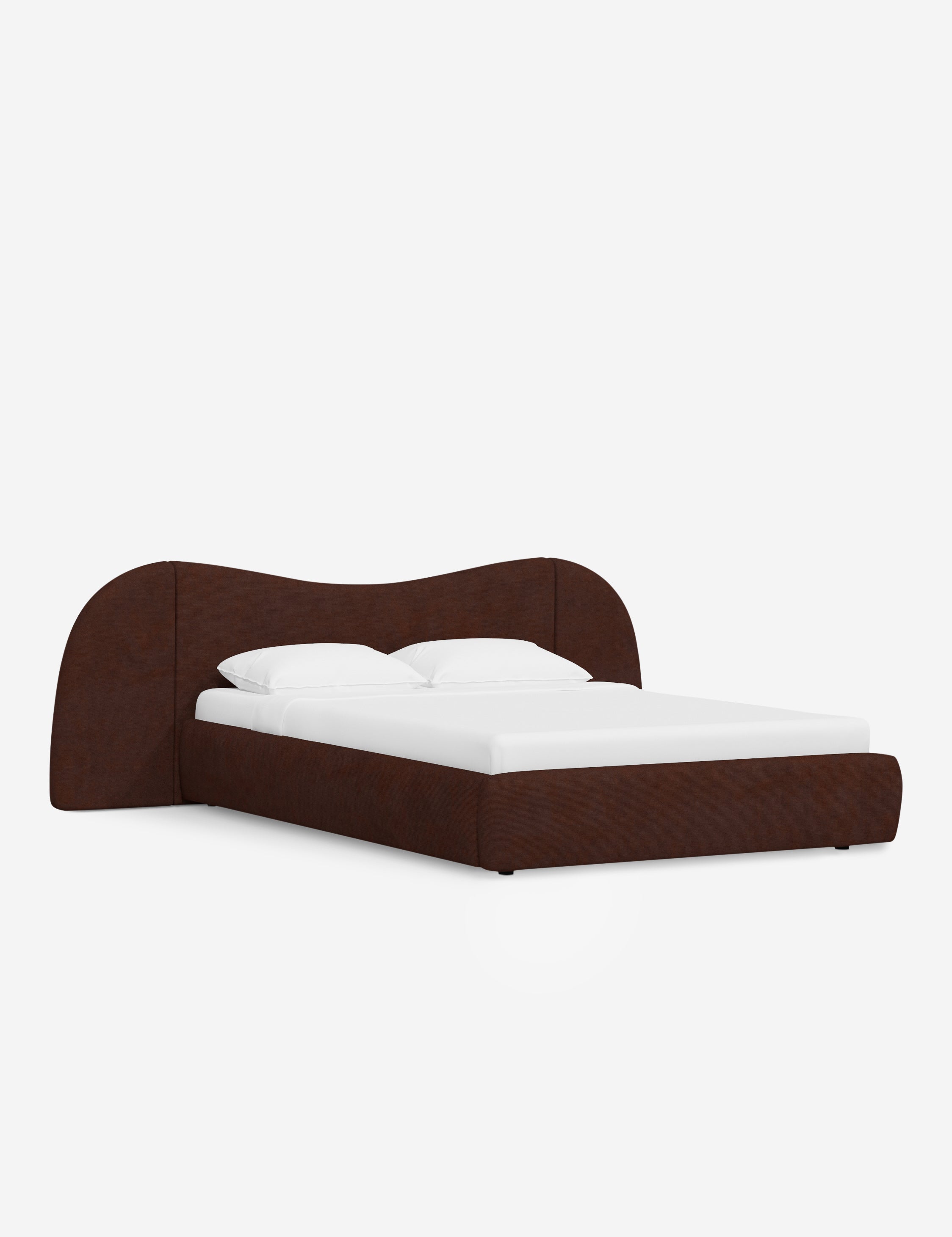 Sarah Sherman Samuel Gladys Extended Headboard Platform Bed - Modern Wooden Bed Frame with Upholstered Headboard for Bedroom, Guest Room, or Master Suite