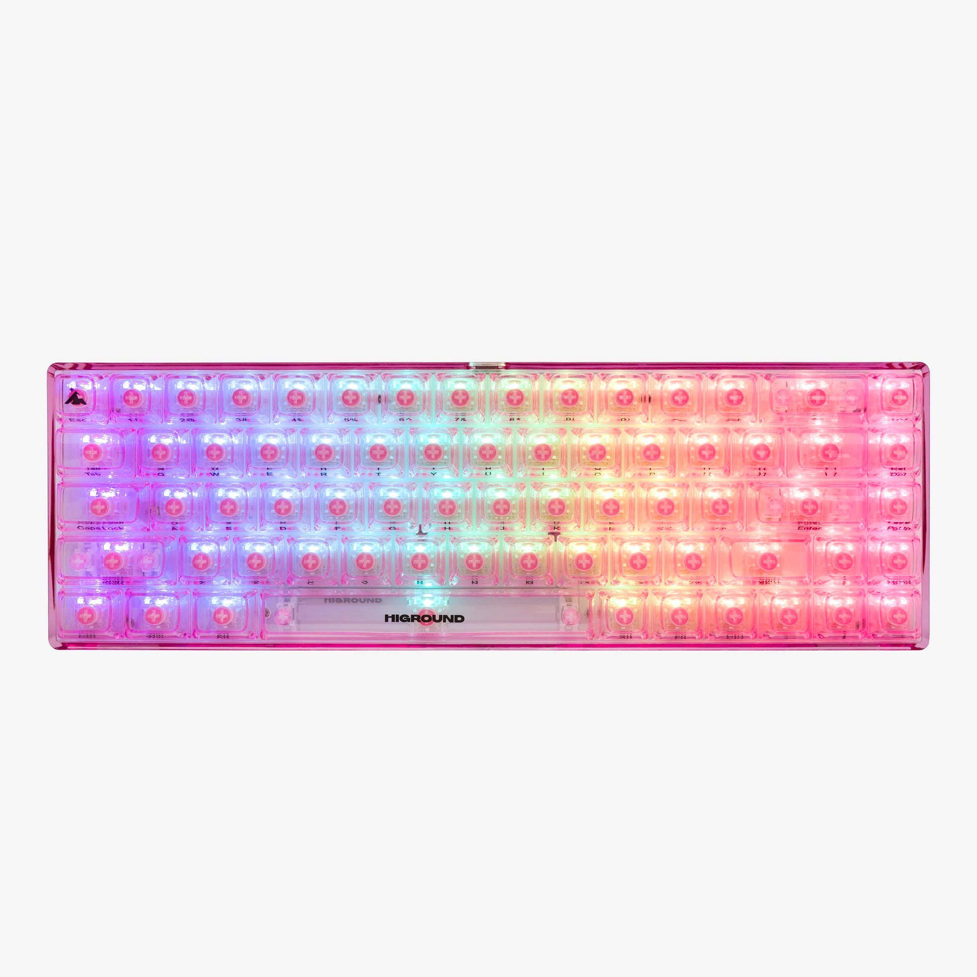 Clear Rose Quartz Basecamp 65% Mechanical Keyboard with Honey V2 Switches - Compact RGB Gaming Keyboard for PC, Mac, Typing & Office Work
