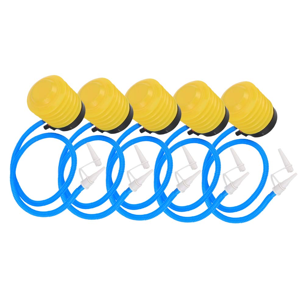 WNSC Yoga Ball Foot Pump - Heavy Duty Air Pump for Exercise Balls, Inflatable Pillows, and Balloons - Easy to Use Yellow Foot Pump for Home Gym, Yoga, and Fitness Workouts