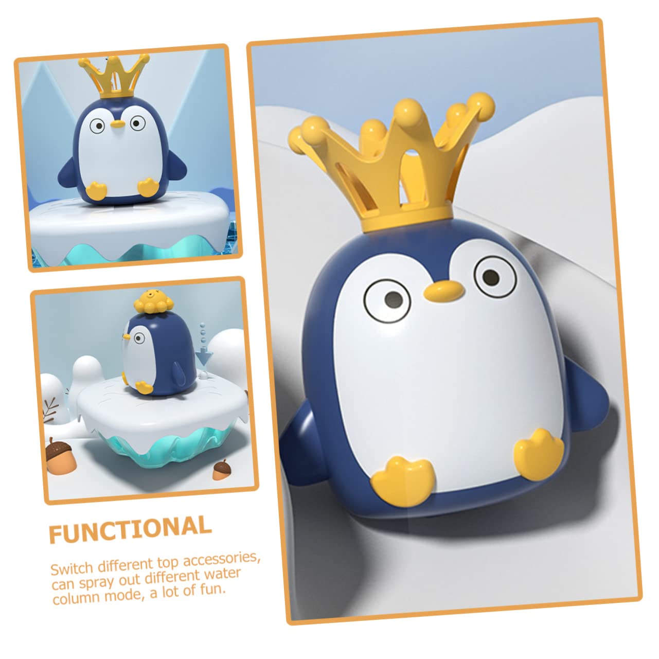UPKOCH 3 Pack Penguin Water Spray Bath Toys for Kids - Fun Squirt Sprinkler Bathtub Toys for Toddlers & Babies | Perfect for Bath Time Play, Pool Parties & Outdoor Water Activities