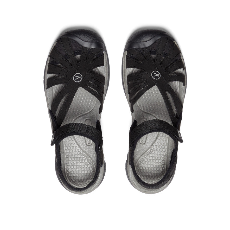 Women's Rose Sandal - Comfortable Black & Neutral Gray Summer Sandals for Beach, Walking & Casual Outfits