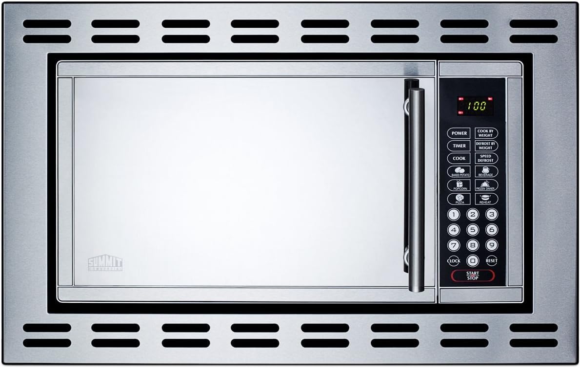 Summit 24” Over The Range Microwave Oven - 0.9 cu.ft Built-In Stainless Steel OTR24 - Perfect for Kitchen Remodeling & Space-Saving Cooking