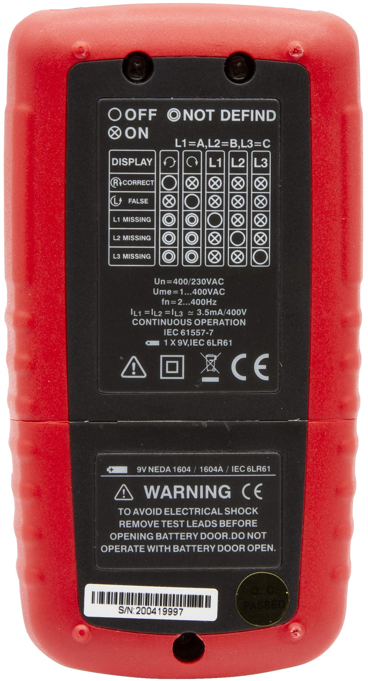 Triplett PR450 Digital Motor and Phase Rotation Tester - Professional Electrical Testing Tool for HVAC, Industrial Motors & 3-Phase Systems