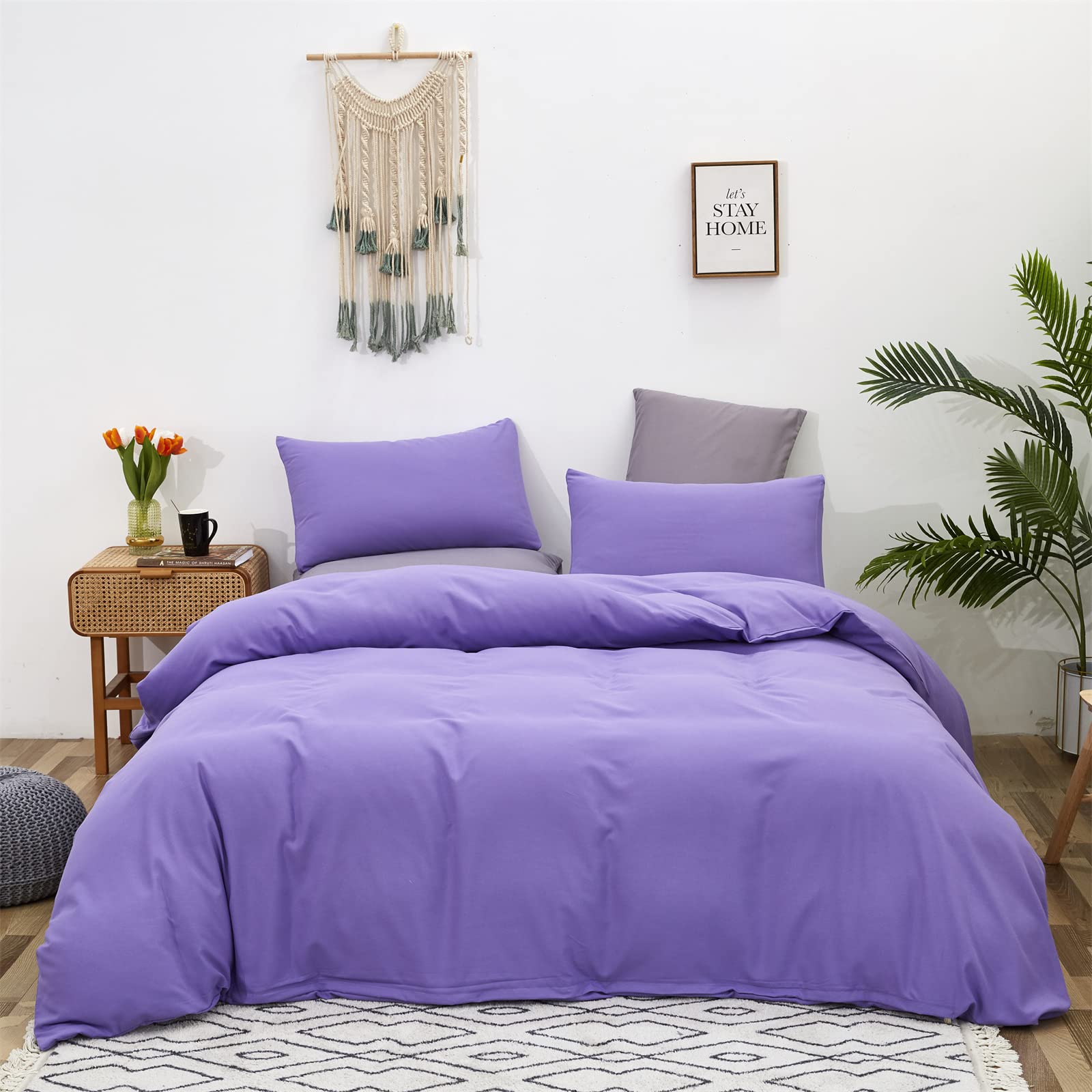 CLOTHKNOW Purple Comforter Set King Size - Very Peri & Lavender Bedding Comforter | Soft Lilac 3-Piece Bed Set for Women & Girls | Perfect for Master Bedroom, Guest Room & Dorm Decor