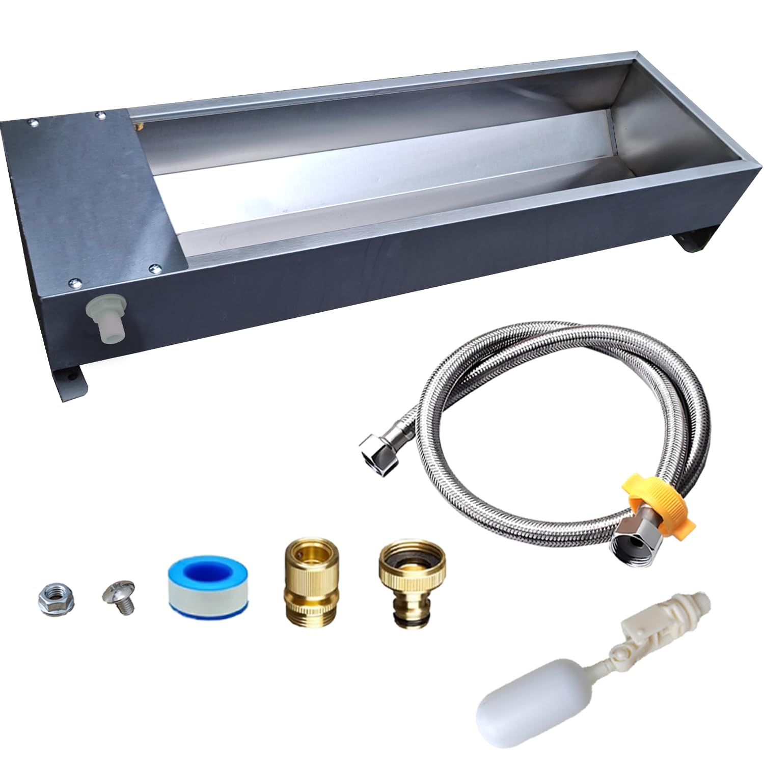 Automatic Livestock Water Trough - 304 Stainless Steel Animal Water Dispenser with Float Valve Kit for Dogs, Horses, Pigs, Cows (39.3