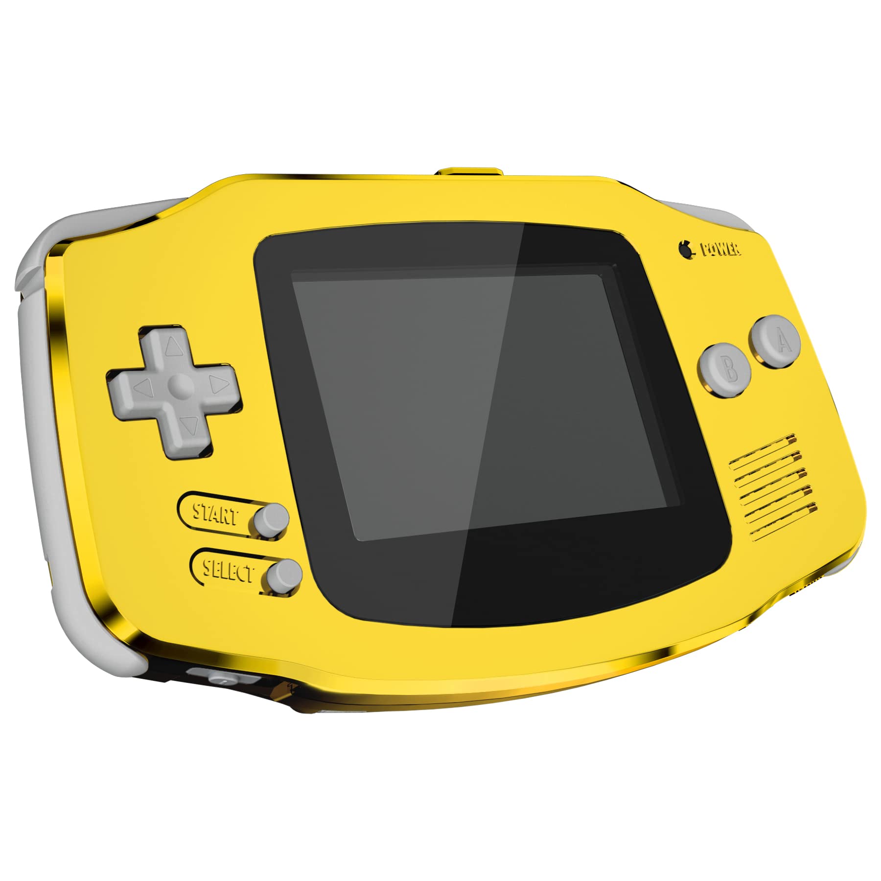 eXtremeRate Replacement Shell with Full Button Cover for Gameboy Advance GBA - Compatible with IPS & LCD Standard (Console & IPS Screen Not Included) - Shiny Chrome Gold - Perfect for Gaming Enthusiasts & Retro Console Collectors