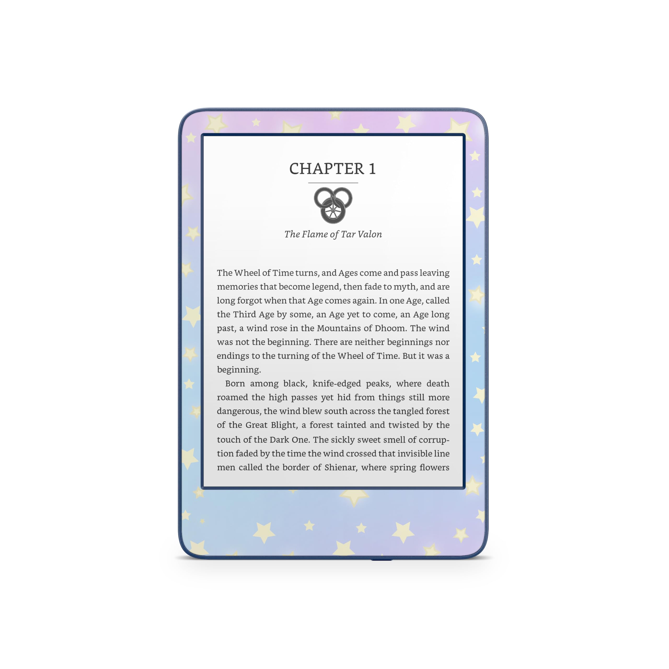 Premium 3M Vinyl Full Wrap Skin Decal for Kindle (10th Gen, 2019) - Pastel Blue Sky with Clouds & Moon Design | Protective Cover Sticker for Kindle E-Reader | Perfect for Travel, Reading & Personalization