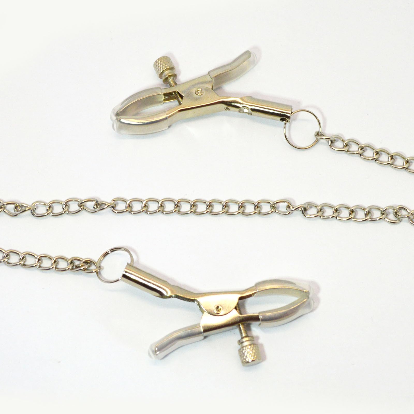 Adjustable Pressure Nipple Clamps - Stainless Steel Non-Piercing Body Jewelry for Women & Men | Sensual Play, BDSM Accessories, Faux Piercing Necklace for Intimate Wear & Fetish Fashion