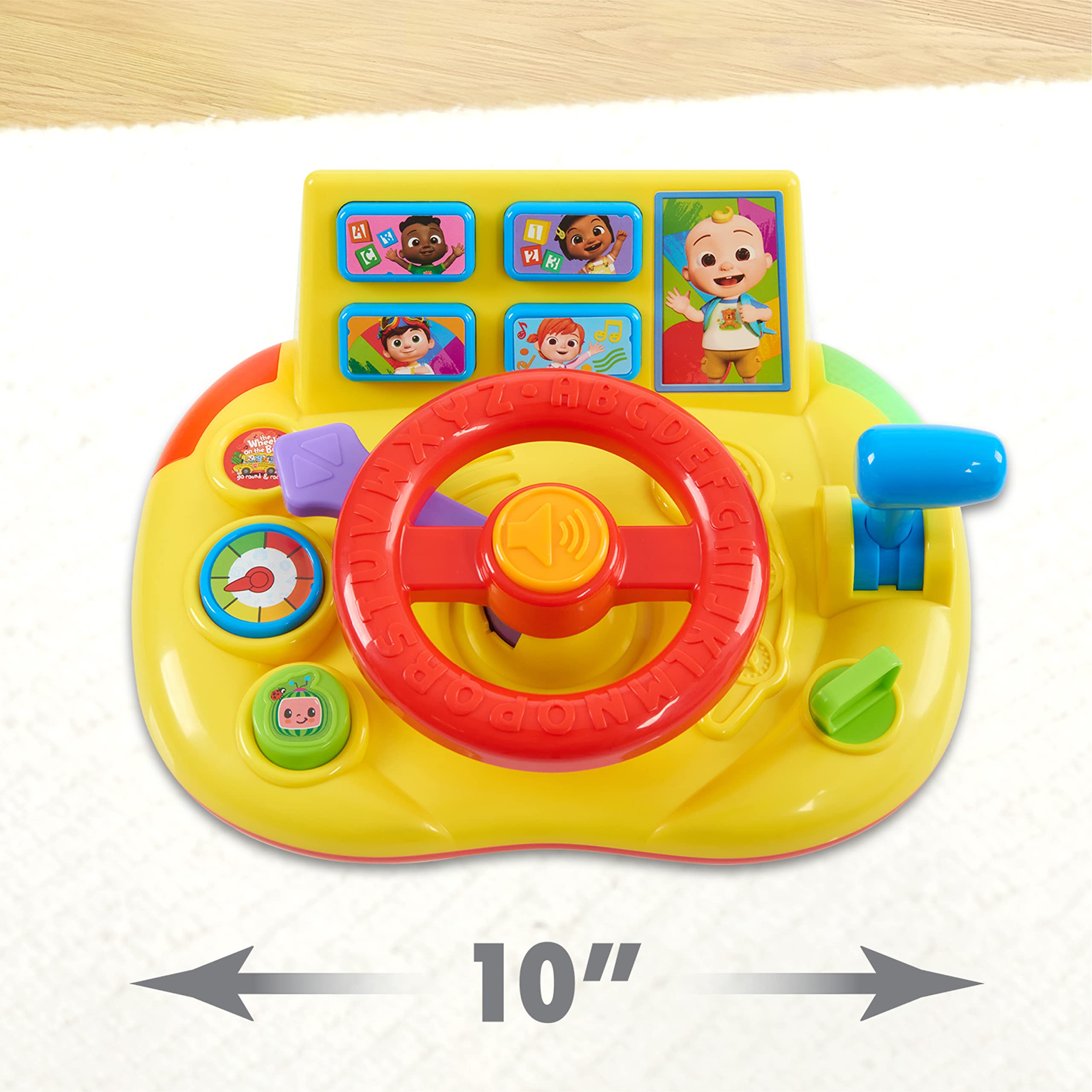 CoComelon Interactive Learning Steering Wheel Toy with Lights & Sounds - Educational Car Toy for Kids Ages 3+ | Batteries Included | Pretend Play, Road Trip Fun & Early Learning Development