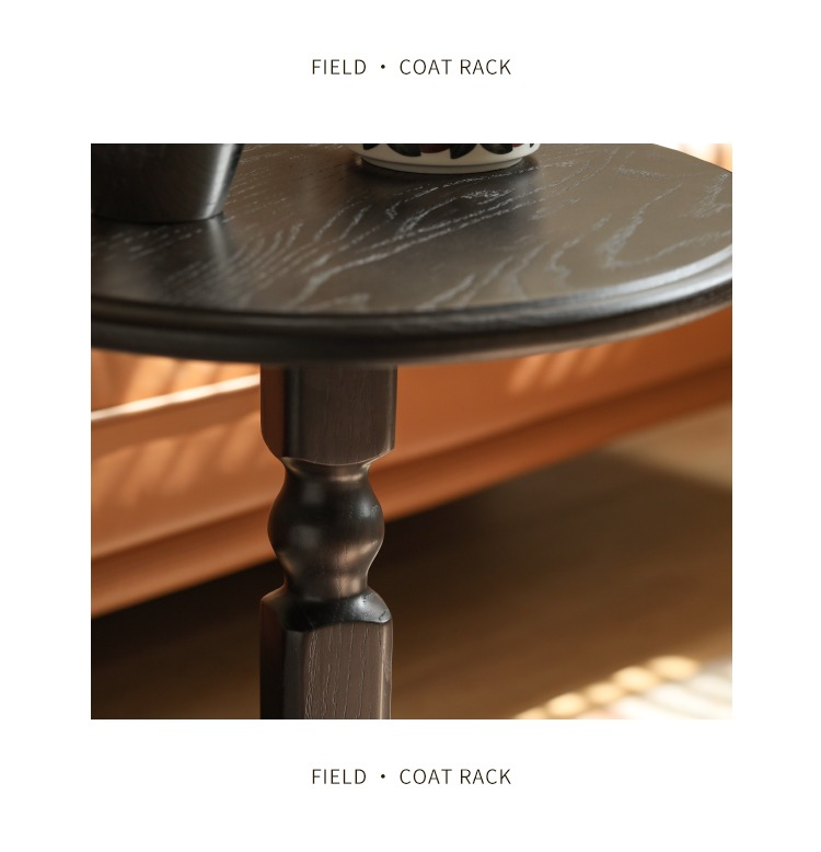 Solid Oak Wood Side Table - Small Black End Table for Living Room, Bedroom & Office - Durable & Stylish Furniture for Home Decor