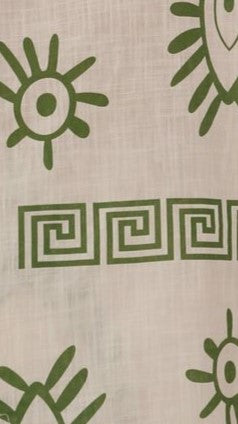 Charli Button Up Shirt and Shorts Set - Beige/Green Aztec Print Outfit for Women | Casual Summer Wear, Beach Vacation, Boho Festival Fashion