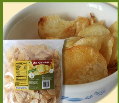 Grand Sweets and Snacks Potato Chips - Salt Flavor (Pack of 5, 250g Each) | Crunchy Snacks for Parties, Picnics & Movie Nights | B-M Brand