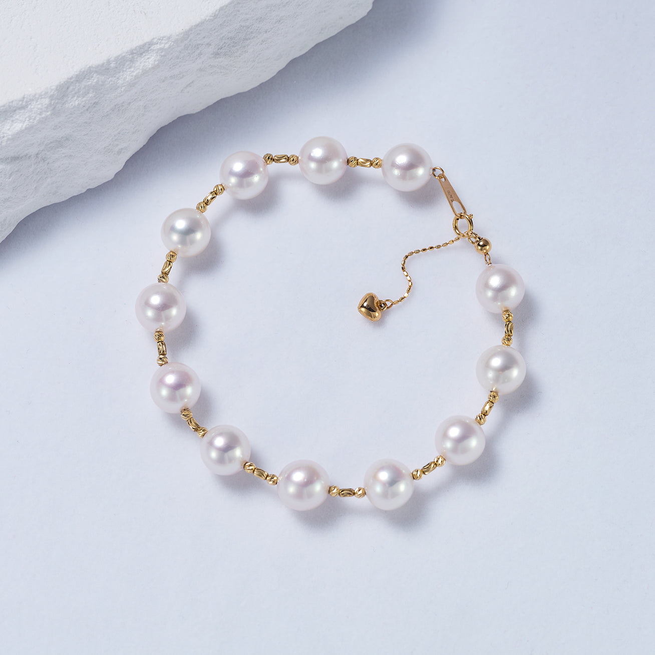 18K Solid Gold Akoya Pearl Bracelet for Women - Elegant Luxury Jewelry Gift (KB00031) | Perfect for Weddings, Anniversaries & Special Occasions