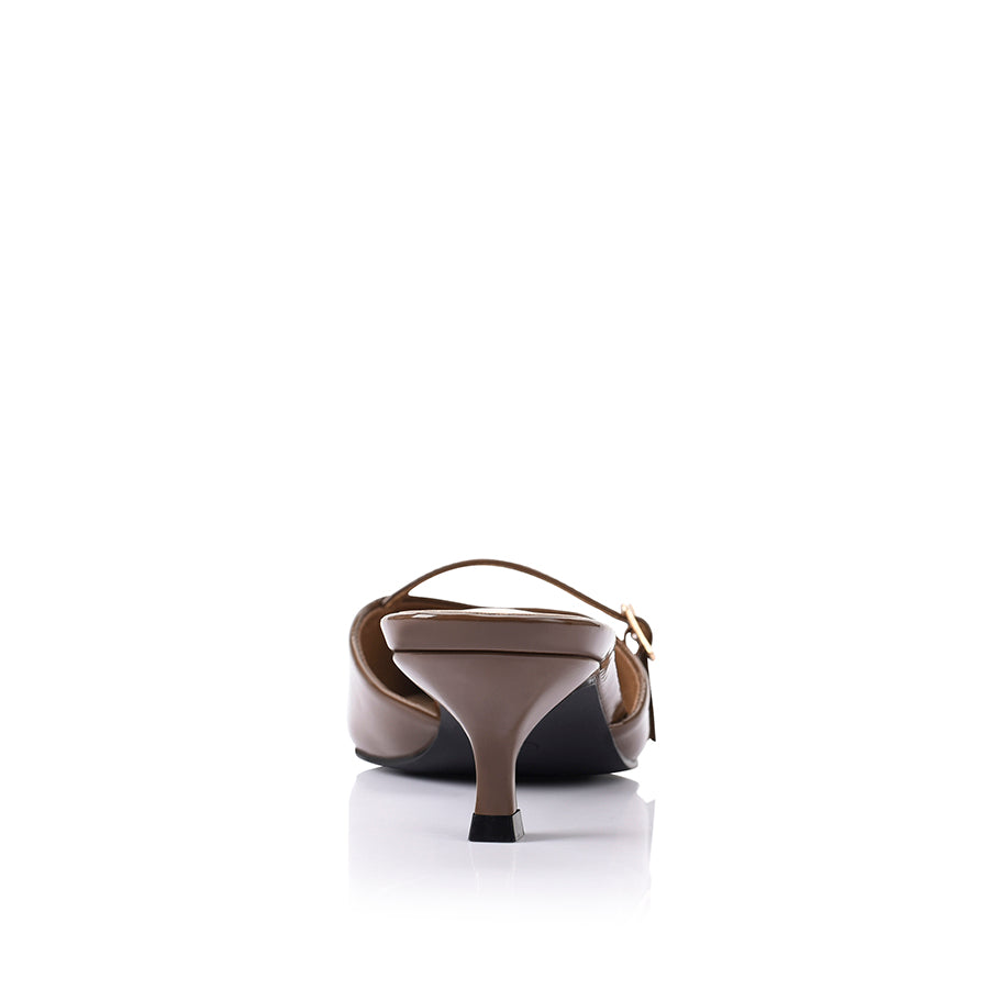 Lunar Pointed Toe Kitten Heels - Cocoa Brown Patent Leather Pumps for Women | Office Work, Date Night & Special Occasion Shoes