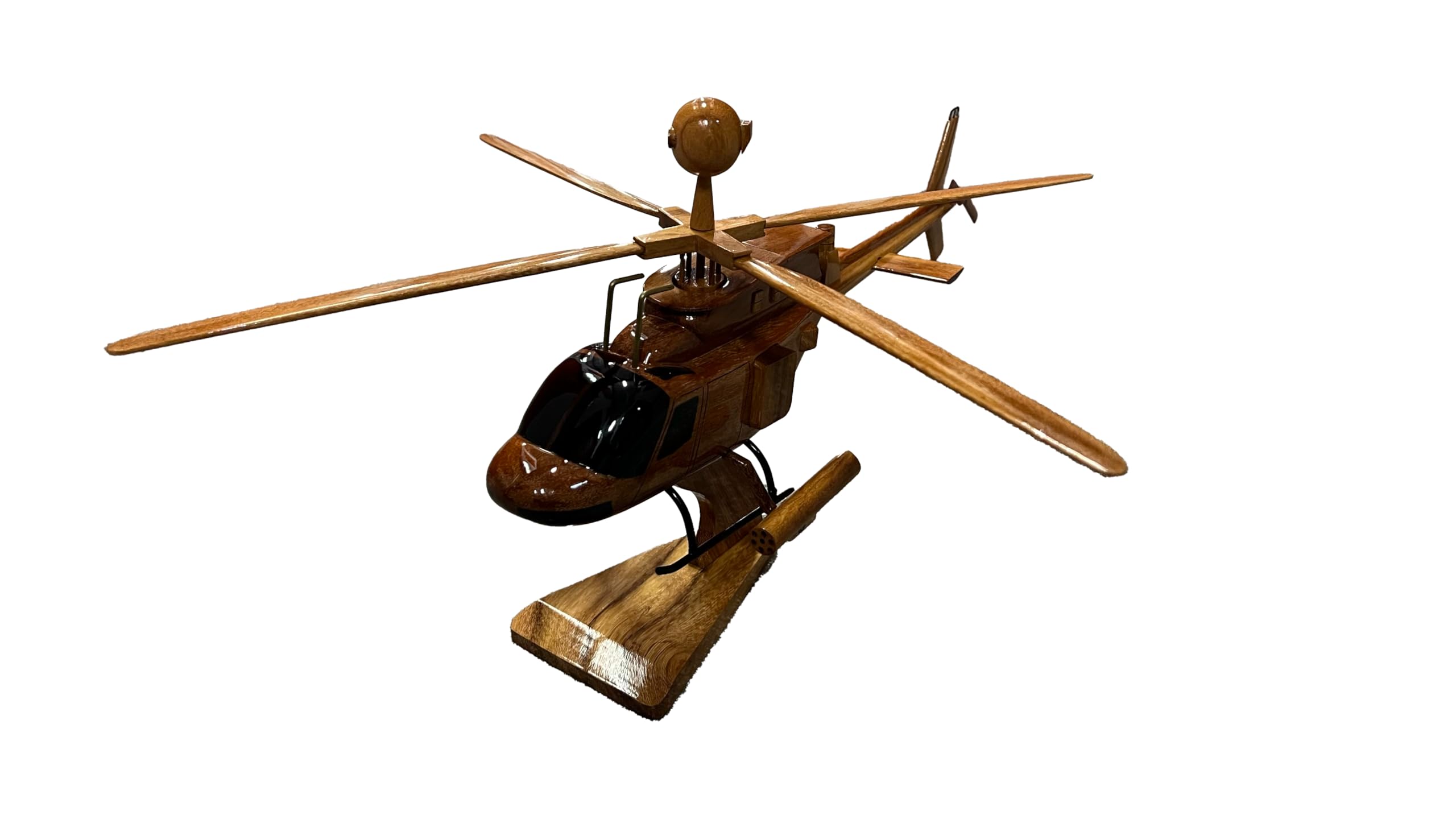 OH58 Kiowa Helicopter Model - Handcrafted Mahogany Wood Desktop Display - Perfect for Military Collectors, Office Decor & Aviation Enthusiasts