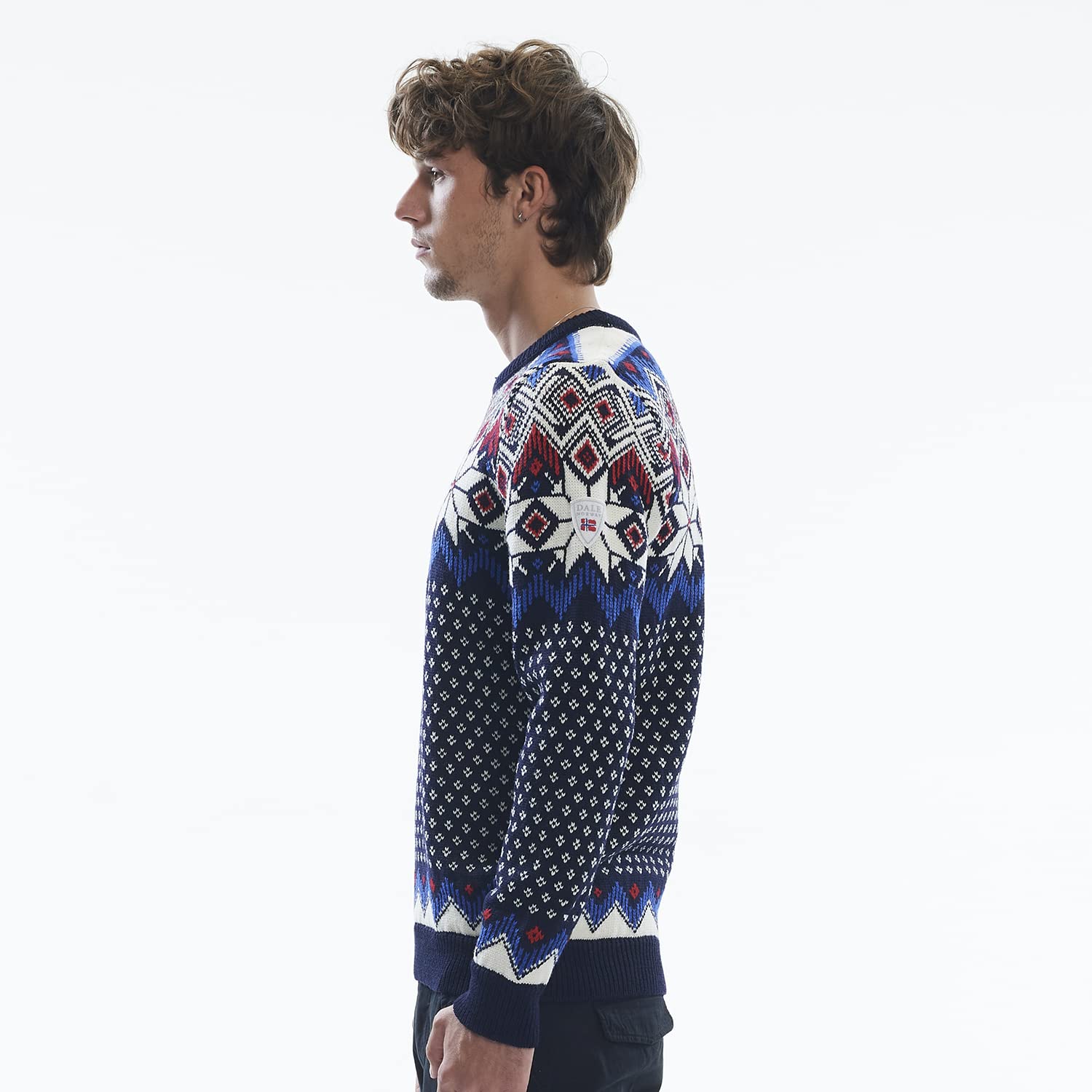 Dale of Norway Vegard Men's 100% Lightweight Wool Sweater - Regular Fit Pullover for Men | Warm Winter Knitwear for Outdoor Activities & Casual Wear