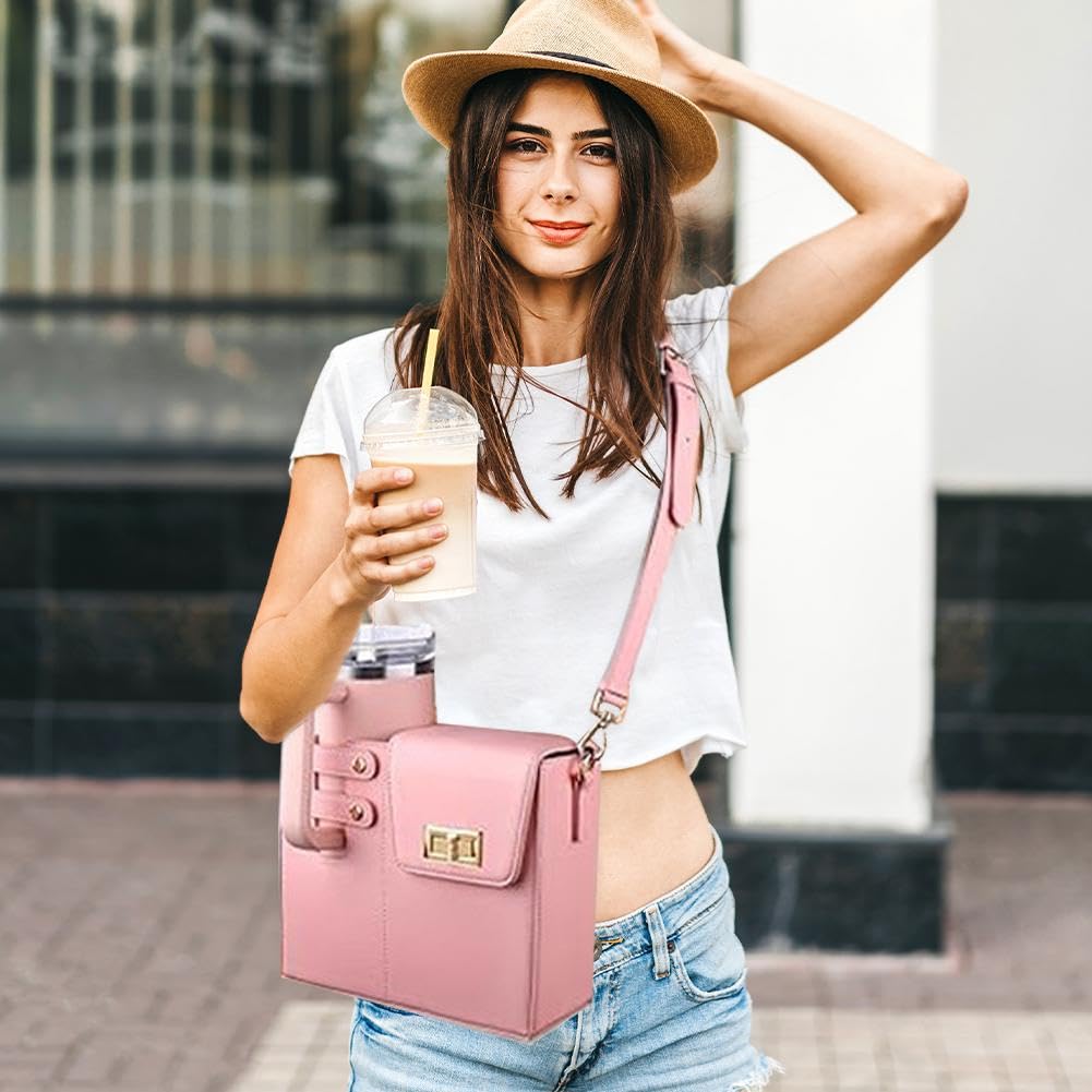 Portable Crossbody Water Bottle Bag - Adjustable Strap for Outdoor & Travel