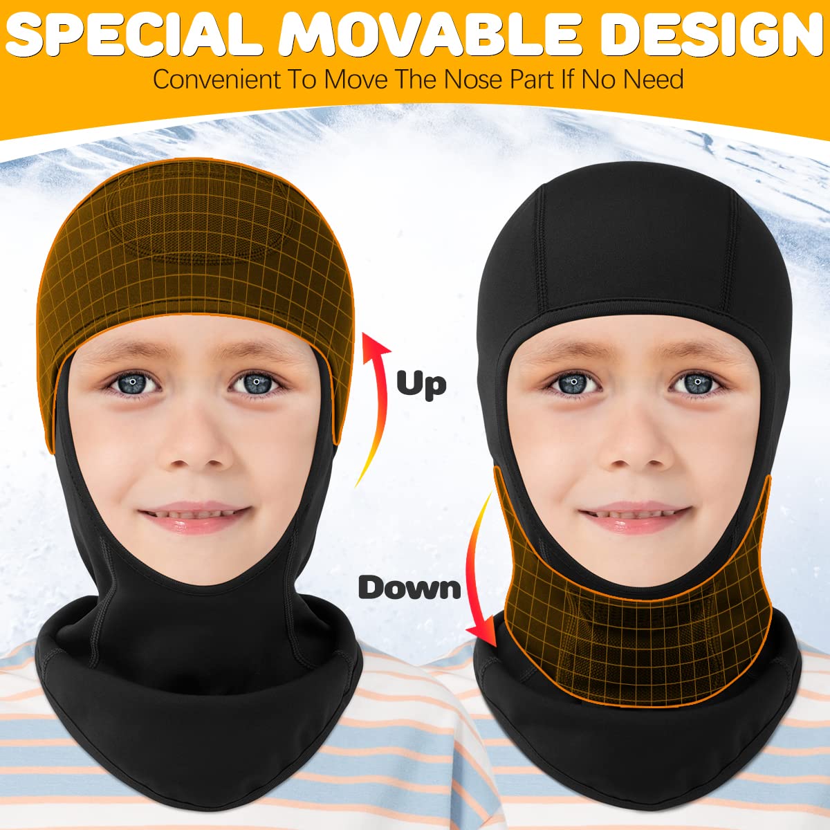 Venswell Kids Winter Balaclava Ski Mask - Warm Full Face Cover for Cold Weather - Perfect for Skiing, Snowboarding, Cycling & Outdoor Activities