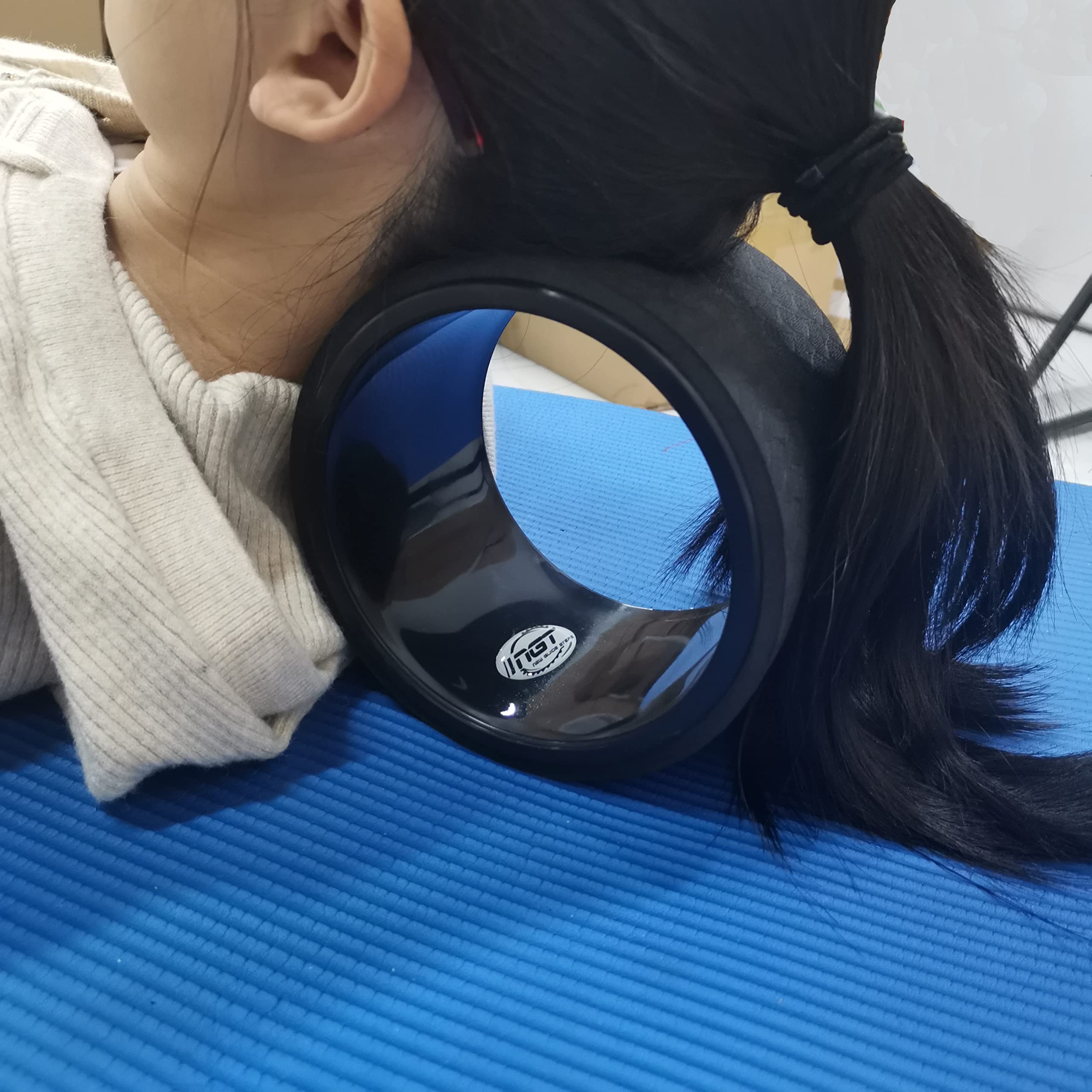 NGT 6 Inch Yoga Wheel for Back Pain Relief - Strongest & Most Comfortable Dharma Yoga Prop Wheel for Stretching, Flexibility & Deep Back Massage
