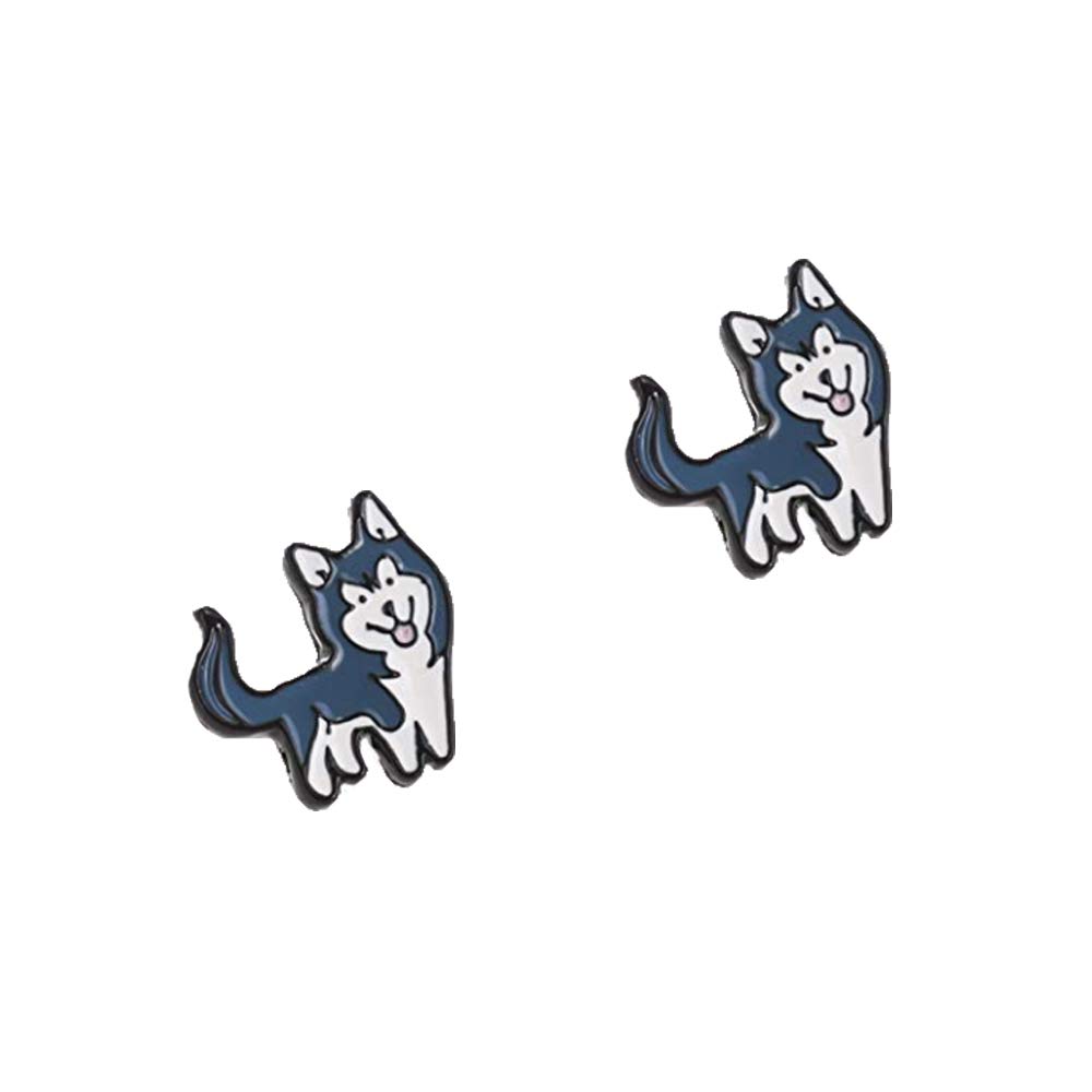 1 Pair Cute Pet Dog Earrings for Women - Teddy, Husky, Corgi, Pomeranian & Beagle Puppy Stud Earrings - Perfect Gift for Dog Lovers, Casual Wear & Animal-Themed Parties