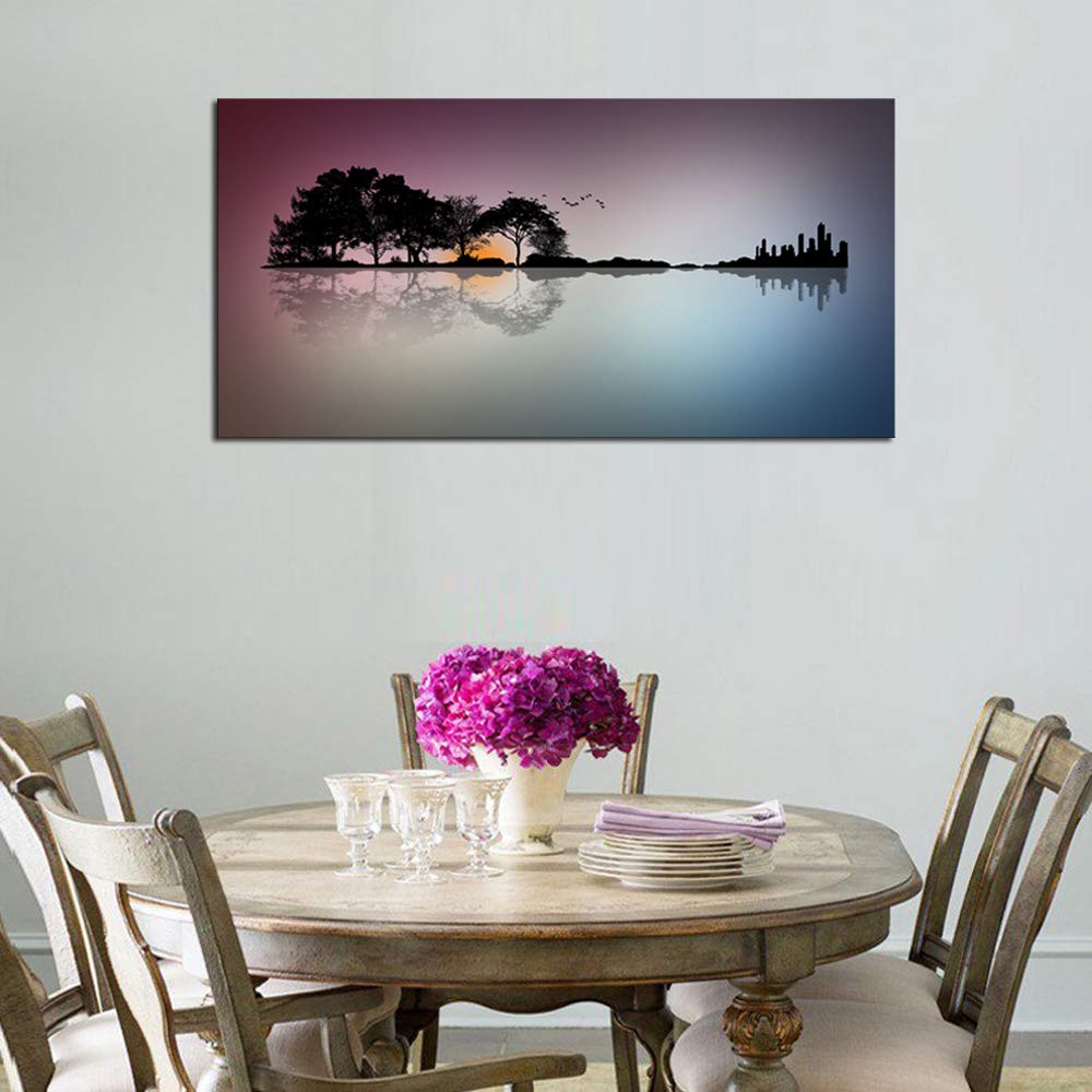 Premium DZL Art A72674 Guitar Island Canvas Wall Art - Modern Home Decor for Living Room, Bedroom, Bathroom & Kitchen - Perfect Music Lover Gift & Man Cave Wall Decor - Ideal for Housewarming, Birthday & Anniversary Gifts