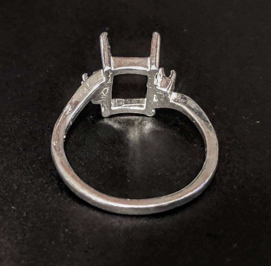 Solid Sterling Silver or 14K Gold 6x4mm to 12x10mm Emerald Cut Pre-Notched Blank Ring Size 5-8 for Engagement, Wedding, or Promise Ring Settings (Item #163532/143532) - Perfect for Jewelry Making and Custom Designs