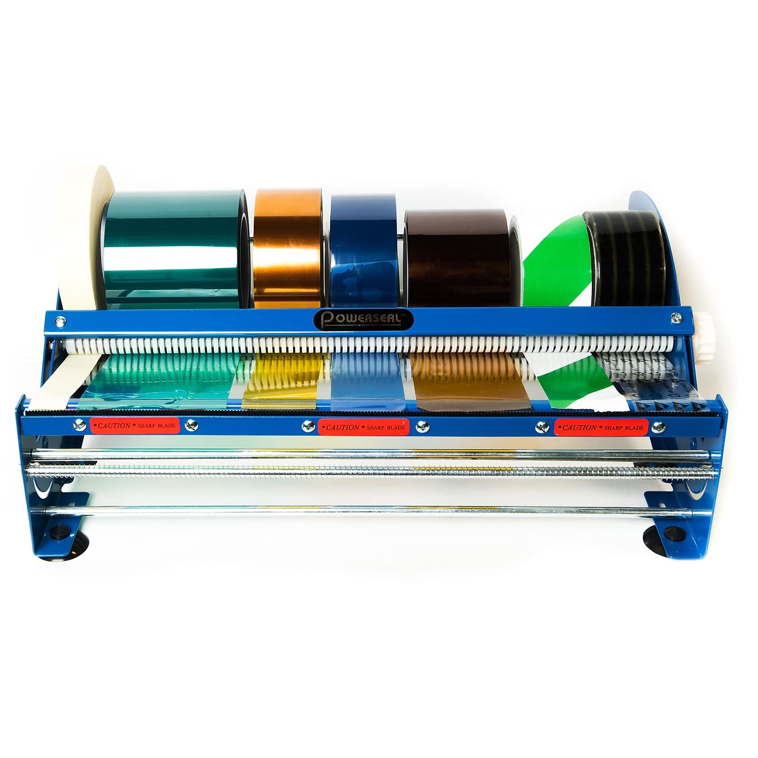KTDL18 18-Inch Blue Table Top Tape and Label Dispenser - Perfect for Office, Shipping, and Packaging Workstations