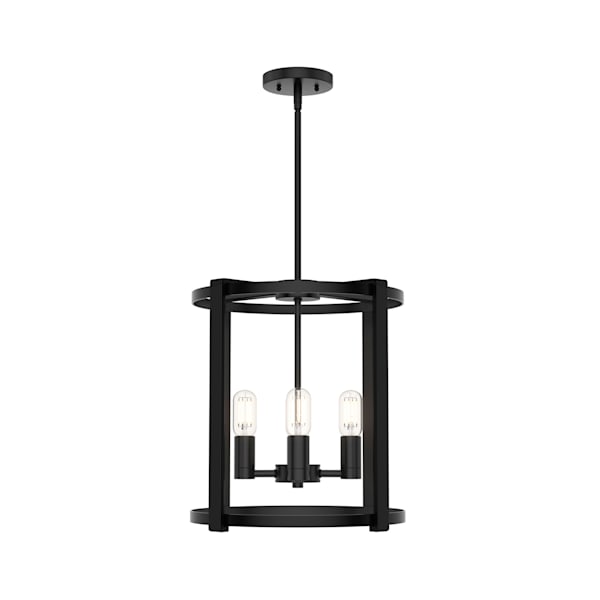 Hunter Astwood 4-Light Matte Black Chandelier - Modern Farmhouse Ceiling Light Fixture for Dining Room, Bedroom or Entryway