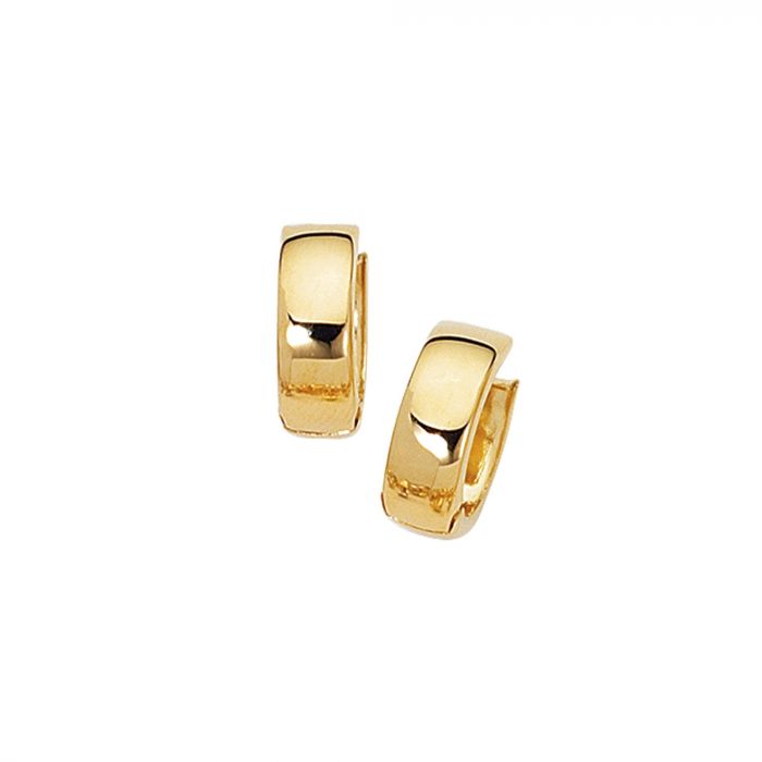 14K Yellow Gold Polished Huggie Hoop Earrings for Women - Elegant Everyday Jewelry for Work, Parties & Special Occasions